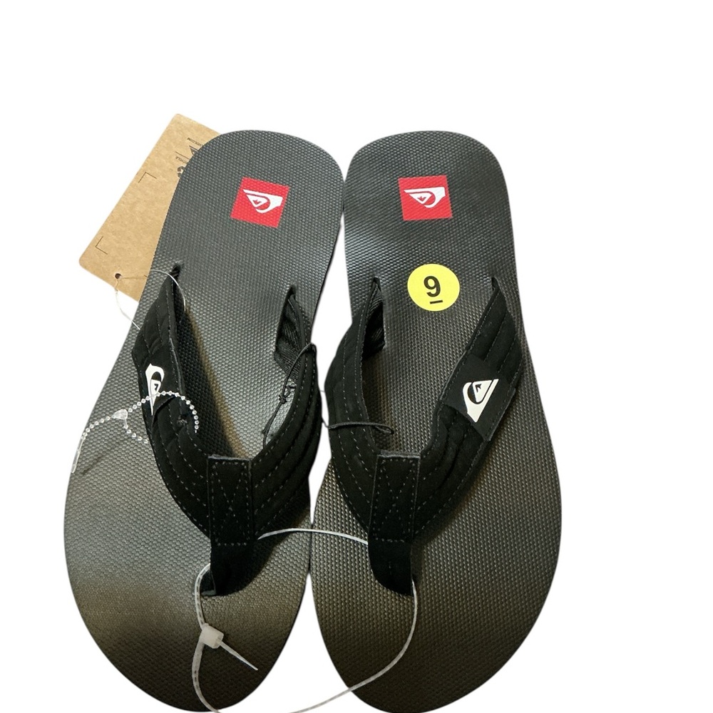Quiksilver‎ men’s Black Thong Sandals size 9 New